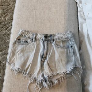 High waisted jean shorts